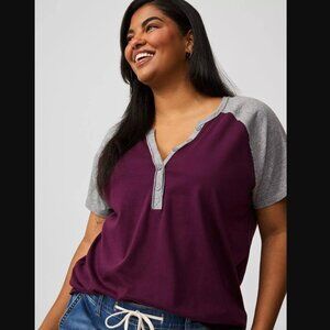 Torrid Varsity Henley Tee